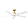 56" Aspen Burnished Brass Outdoor Ceiling Fan with Remote