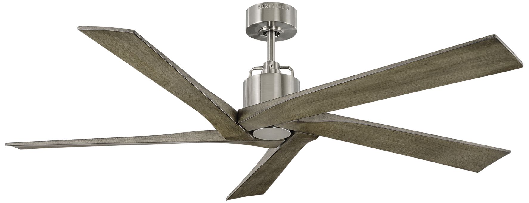 56" Aspen Nickel and Oak Damp Ceiling Fan with Remote