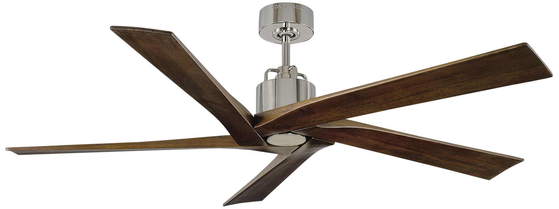 56" Aspen Nickel Walnut Damp Rated Ceiling Fan with Remote