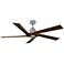 56" Aspen Nickel Walnut Damp Rated Ceiling Fan with Remote