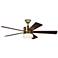 56" Atlantic Brass and Walnut LED Ceiling Fan with Remote