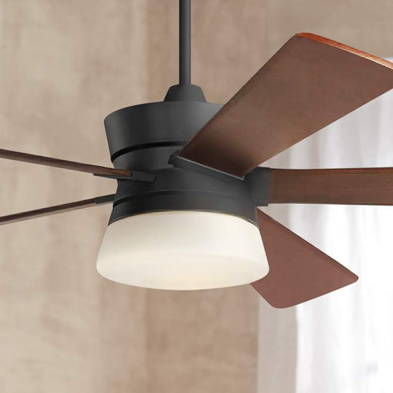 Image 1 56 inch Atlantic Midnight Black LED Ceiling Fan with Remote