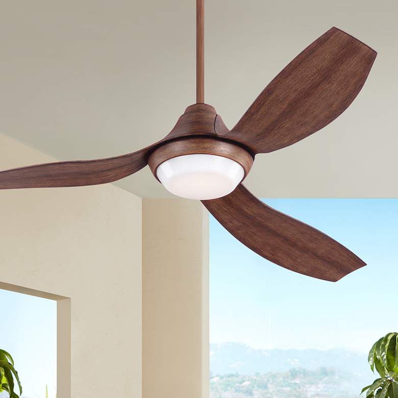 Image 1 56 inch Avvo Koa Damp Rated LED Ceiling Fan with Remote