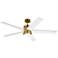 56" Brahm Natural Brass LED Ceiling Fan with White Blades