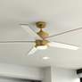 2_56" Brahm Natural Brass LED Ceiling Fan with White Blades