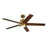 4_56" Brahm Natural Brass LED Ceiling Fan with White Blades more views