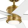 5_56" Brahm Natural Brass LED Ceiling Fan with White Blades more views