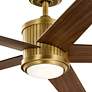 6_56" Brahm Natural Brass LED Ceiling Fan with White Blades more views