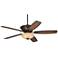 56" Casa Brisbane Black and Scavo Glass LED Ceiling Fan