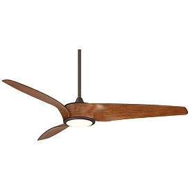 Image2 of 56" Casa Como Bronze and Koa LED Modern Ceiling Fan with Remote