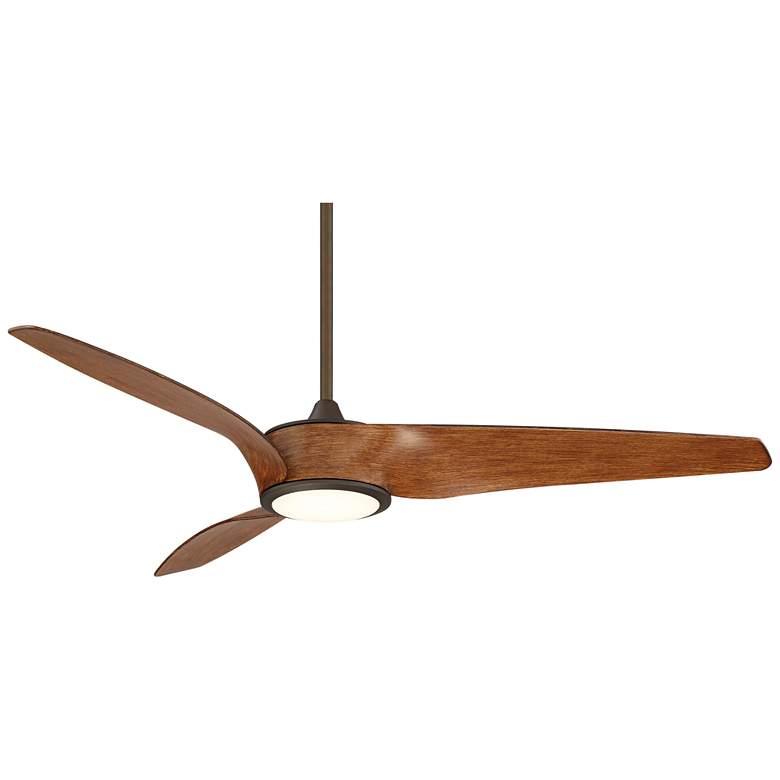 Image 2 56 inch Casa Como Bronze and Koa LED Modern Ceiling Fan with Remote