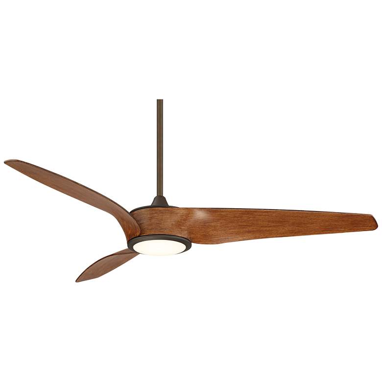 Image 2 56" Casa Como Bronze and Koa LED Modern Ceiling Fan with Remote