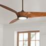 56" Casa Como Bronze and Koa LED Modern Ceiling Fan with Remote