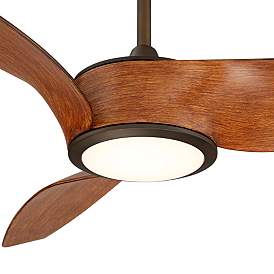 Image3 of 56" Casa Como Bronze and Koa LED Modern Ceiling Fan with Remote more views