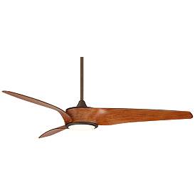 Image5 of 56" Casa Como Bronze and Koa LED Modern Ceiling Fan with Remote more views