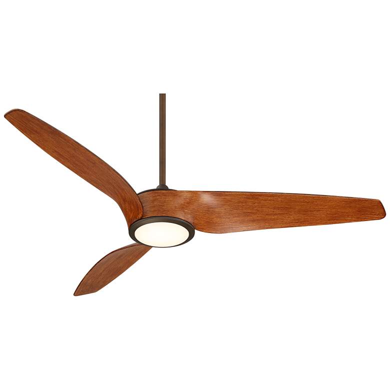 Image 6 56" Casa Como Bronze and Koa LED Modern Ceiling Fan with Remote more views