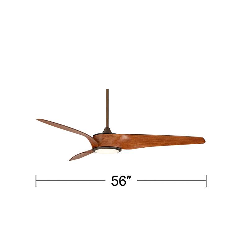 Image 7 56" Casa Como Bronze and Koa LED Modern Ceiling Fan with Remote more views