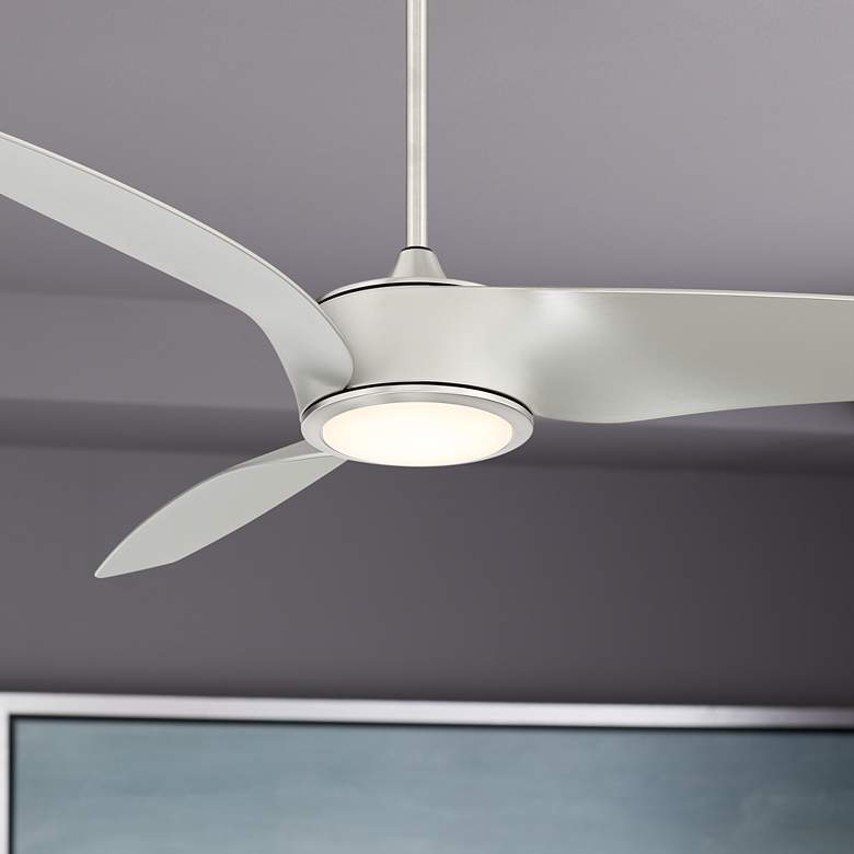 Image 1 56 inch Casa Como Brushed Nickel Modern LED Ceiling Fan with Remote