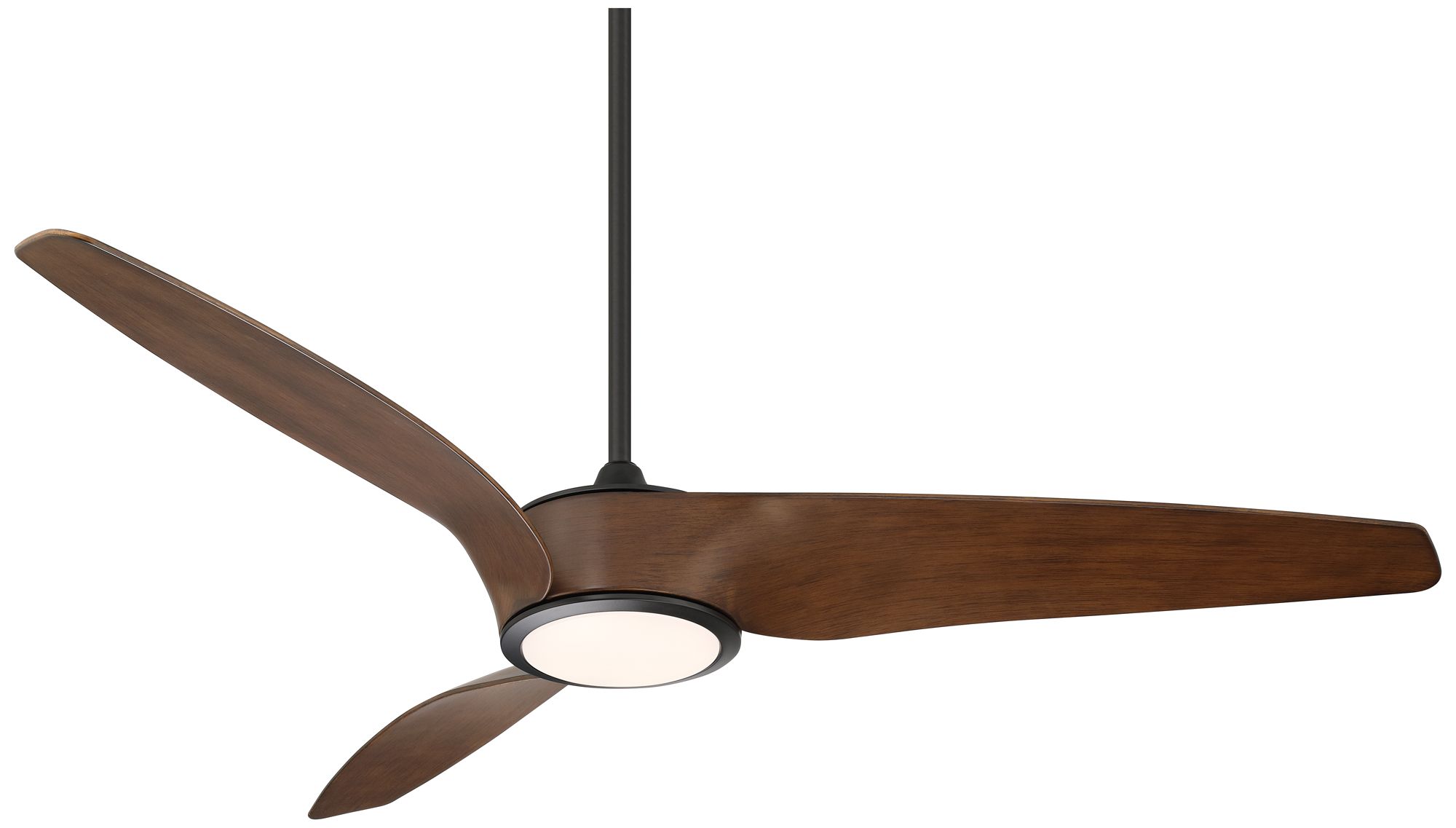 Image 2 56" Casa Como Matte Back and Dark Walnut LED Modern Ceiling Fan