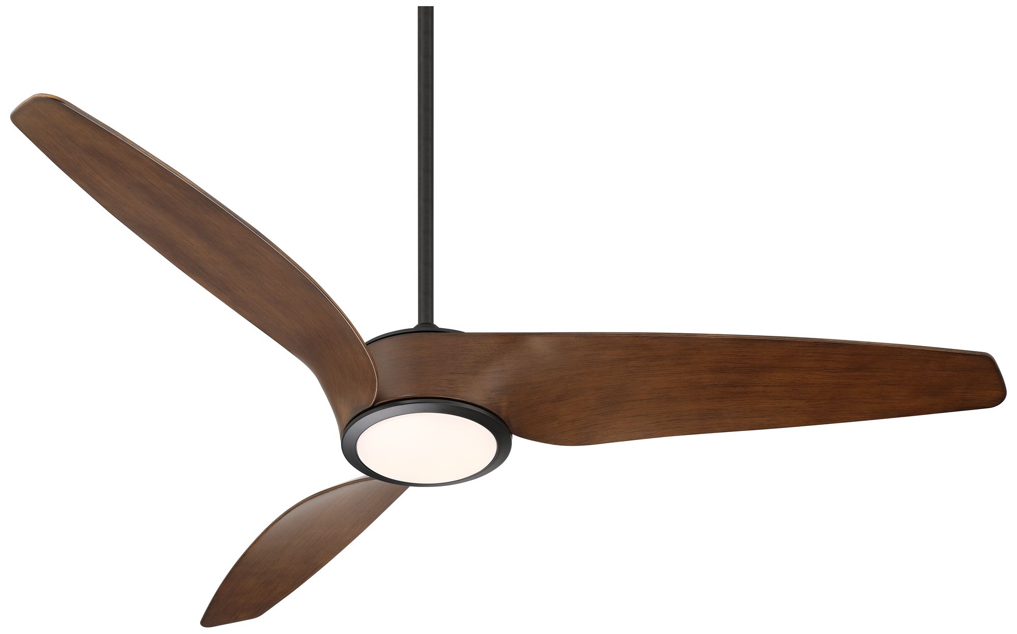 56" Casa Como Matte Back and Dark Walnut LED Modern Ceiling Fan