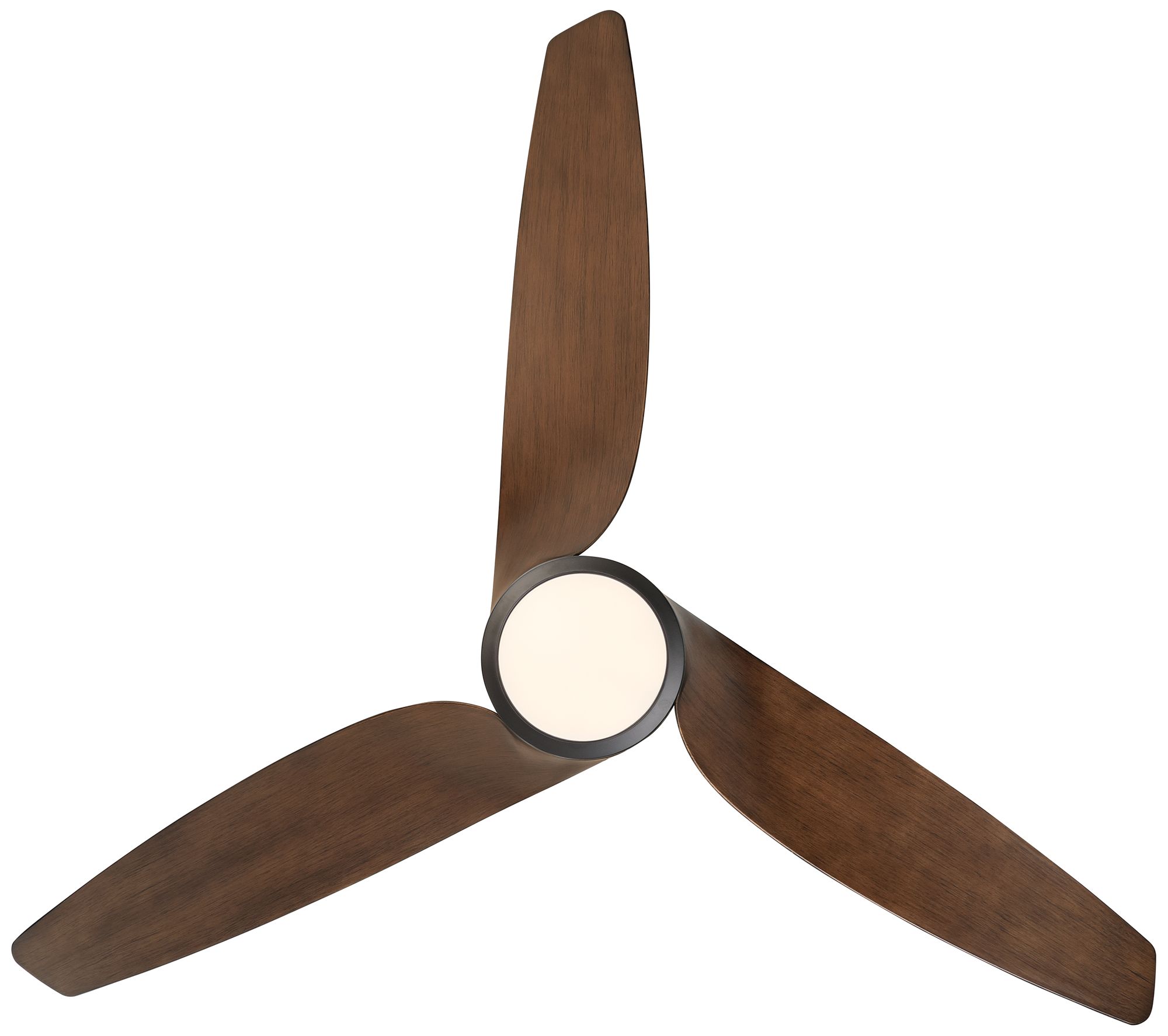 56" Casa Como Matte Back and Dark Walnut LED Modern Ceiling Fan