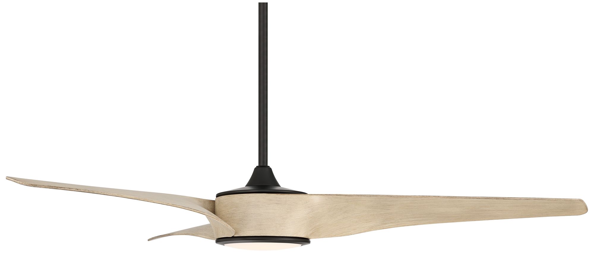 Image 7 56" Casa Como Matte Black and White Oak LED Modern Ceiling Fan more views