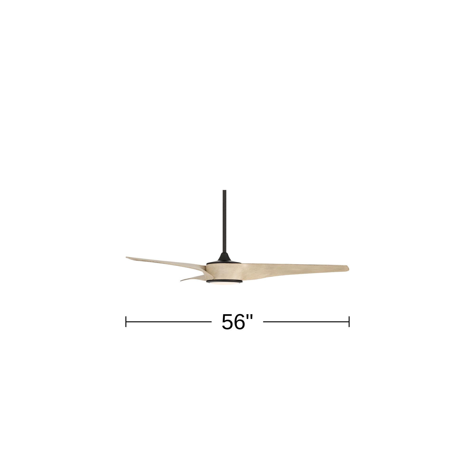 Watch A Video About the Casa Como Matte Black and White Oak LED Modern Ceiling Fan