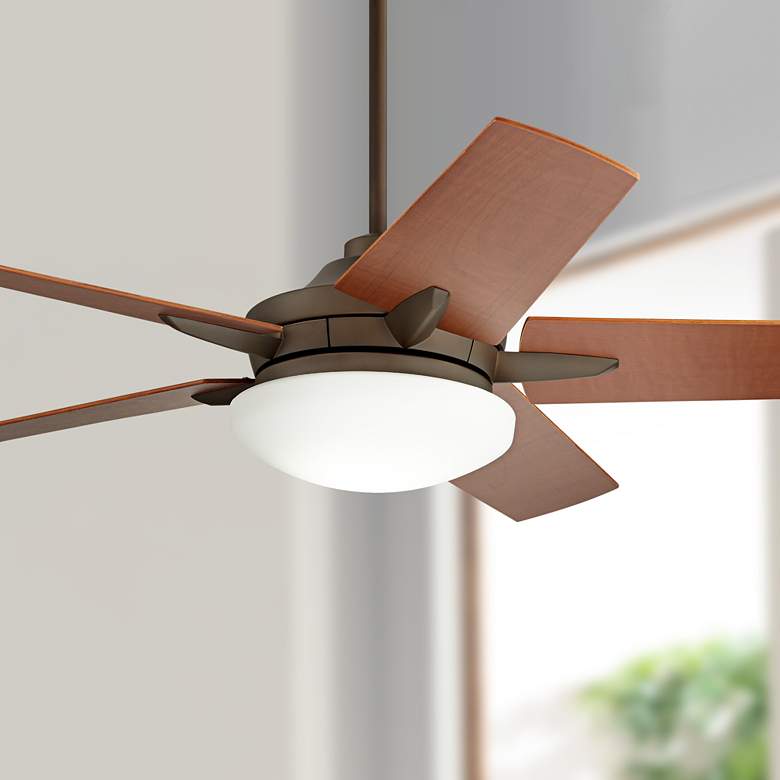 Image 1 56" Casa Endeavor® Bronze and Walnut LED Ceiling Fan with Remote