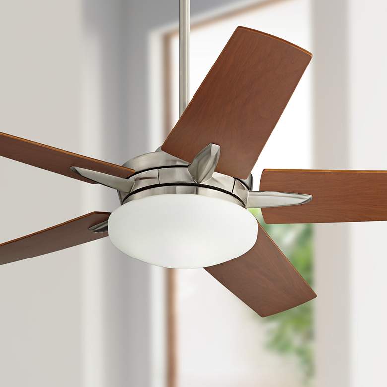 Image 1 56" Casa Endeavor® Nickel Cherry Teak LED Ceiling Fan