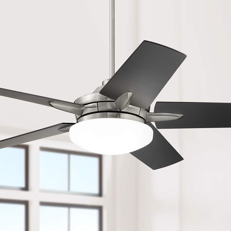 Image 1 56" Casa Endeavor® Nickel Matte Black LED Ceiling Fan