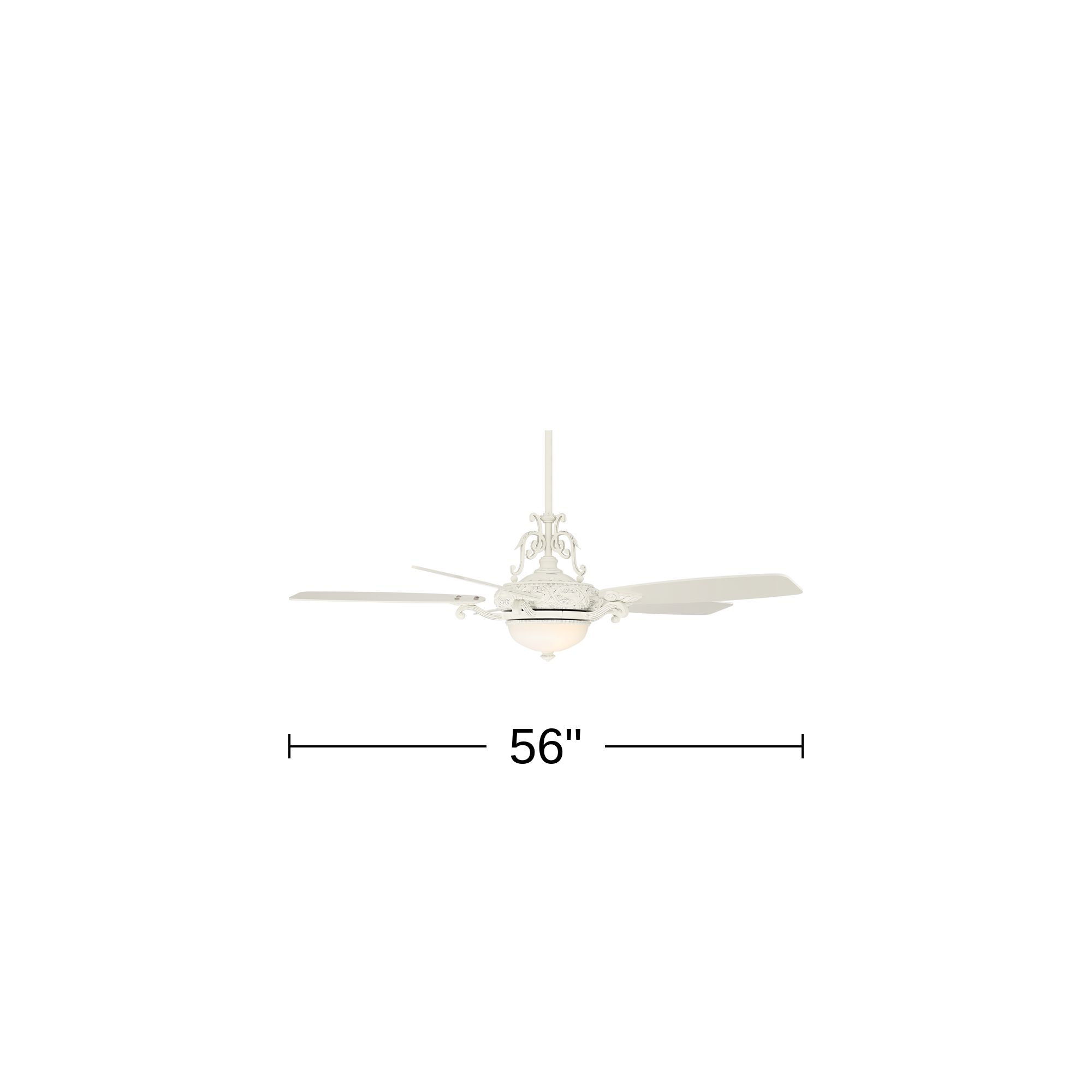 56" Casa Esperanza French White LED Ceiling Fan with Remote in scene