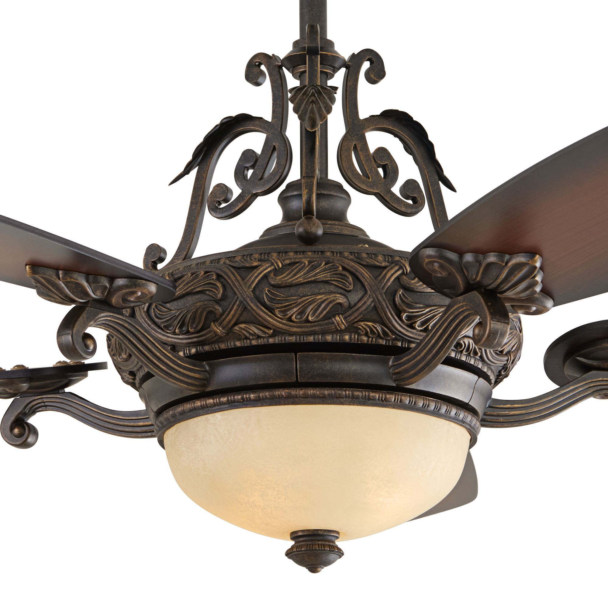 Image 4 56" Casa Esperanza Teak Bronze and Gold LED Bond Bridge Smart Fan Kit more views