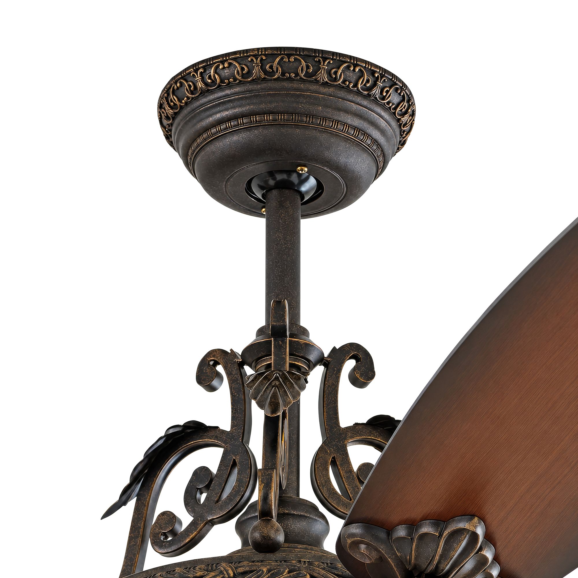 Image 6 56" Casa Esperanza Teak Bronze and Gold LED Bond Bridge Smart Fan Kit more views