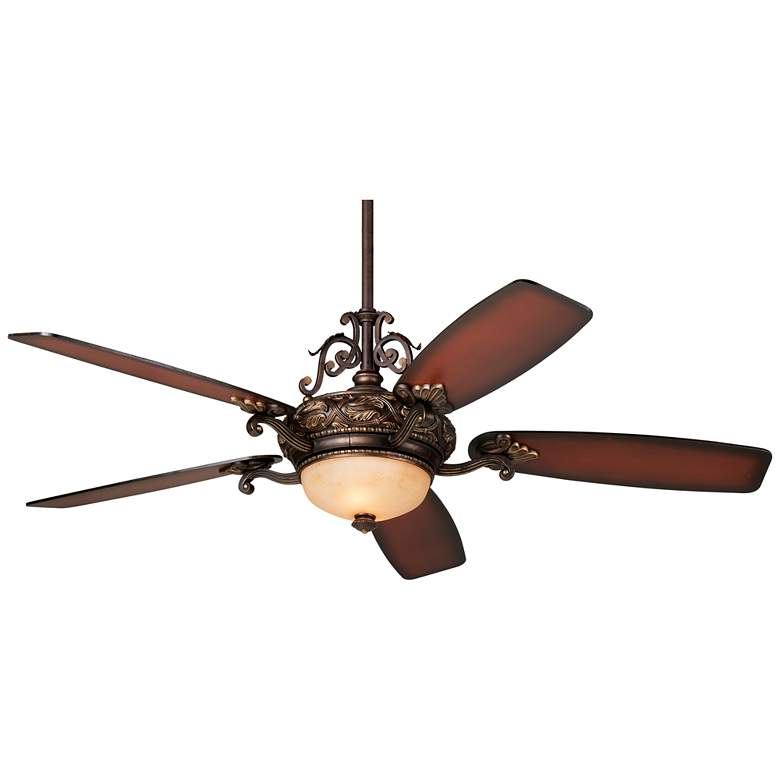 Image 2 56" Casa Esperanza Teak Bronze and Gold LED Ceiling Fan with Remote