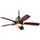 56" Casa Esperanza Teak Bronze and Gold LED Ceiling Fan with Remote
