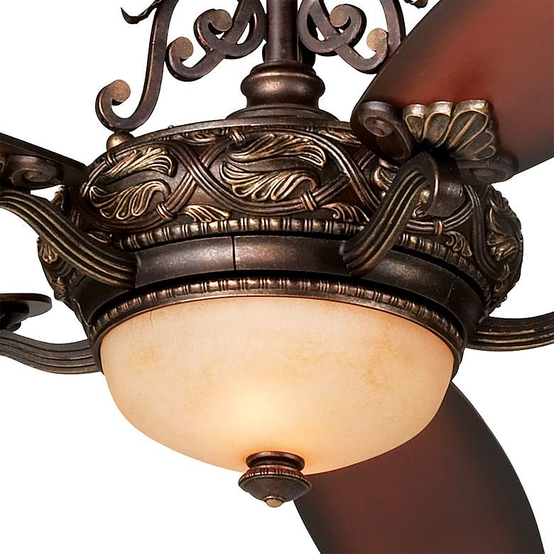 Image 3 56" Casa Esperanza Teak Bronze and Gold LED Ceiling Fan with Remote more views