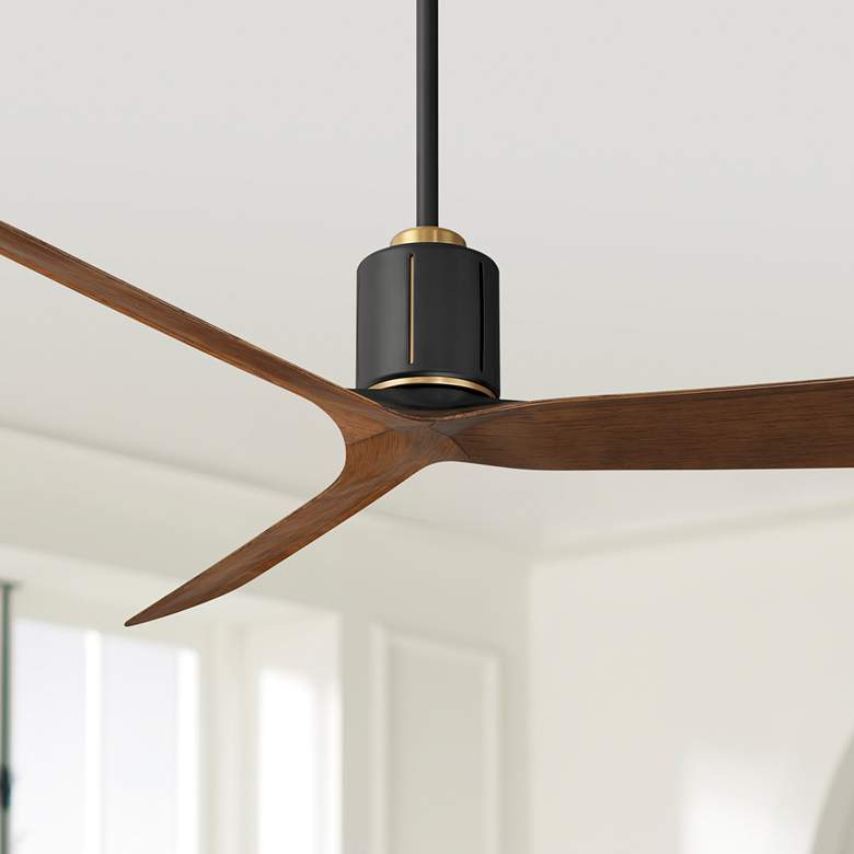 Image 1 56" Casa Vieja Avo Matte Black Damp Ceiling Fan with Remote