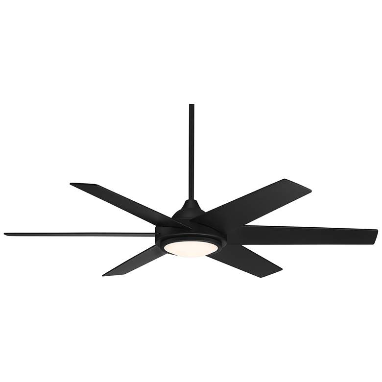 Image 2 56 inch Casa Vieja Estate Matte Black LED Damp Ceiling Fan with Remote