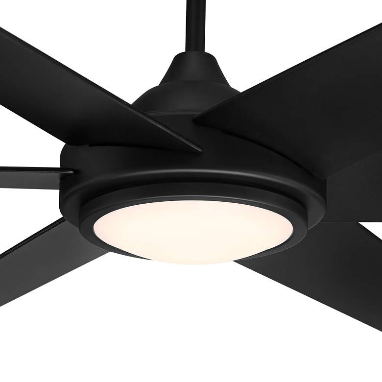 Image 3 56 inch Casa Vieja Estate Matte Black LED Damp Ceiling Fan with Remote more views