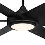 56" Casa Vieja Estate Matte Black LED Damp Ceiling Fan with Remote