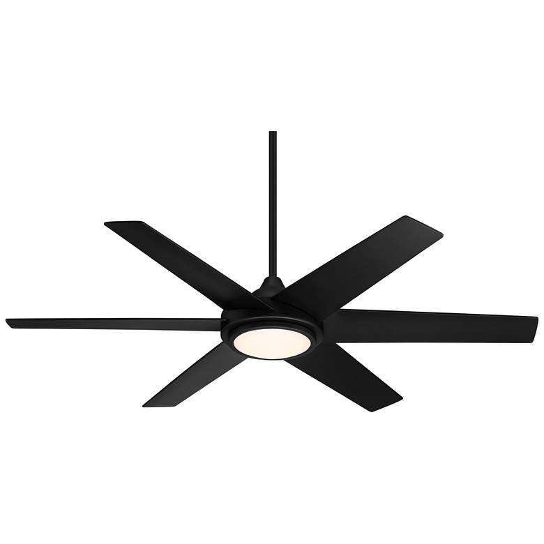 Image 7 56" Casa Vieja Estate Matte Black LED Damp Ceiling Fan with Remote more views