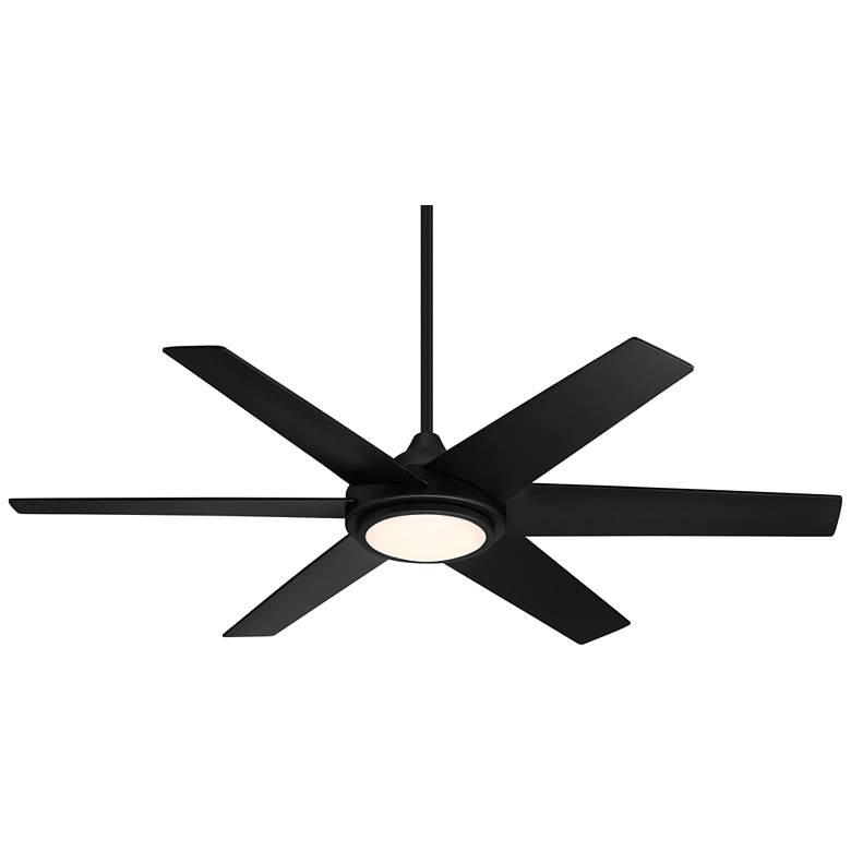 Image 7 56 inch Casa Vieja Estate Matte Black LED Damp Ceiling Fan with Remote more views