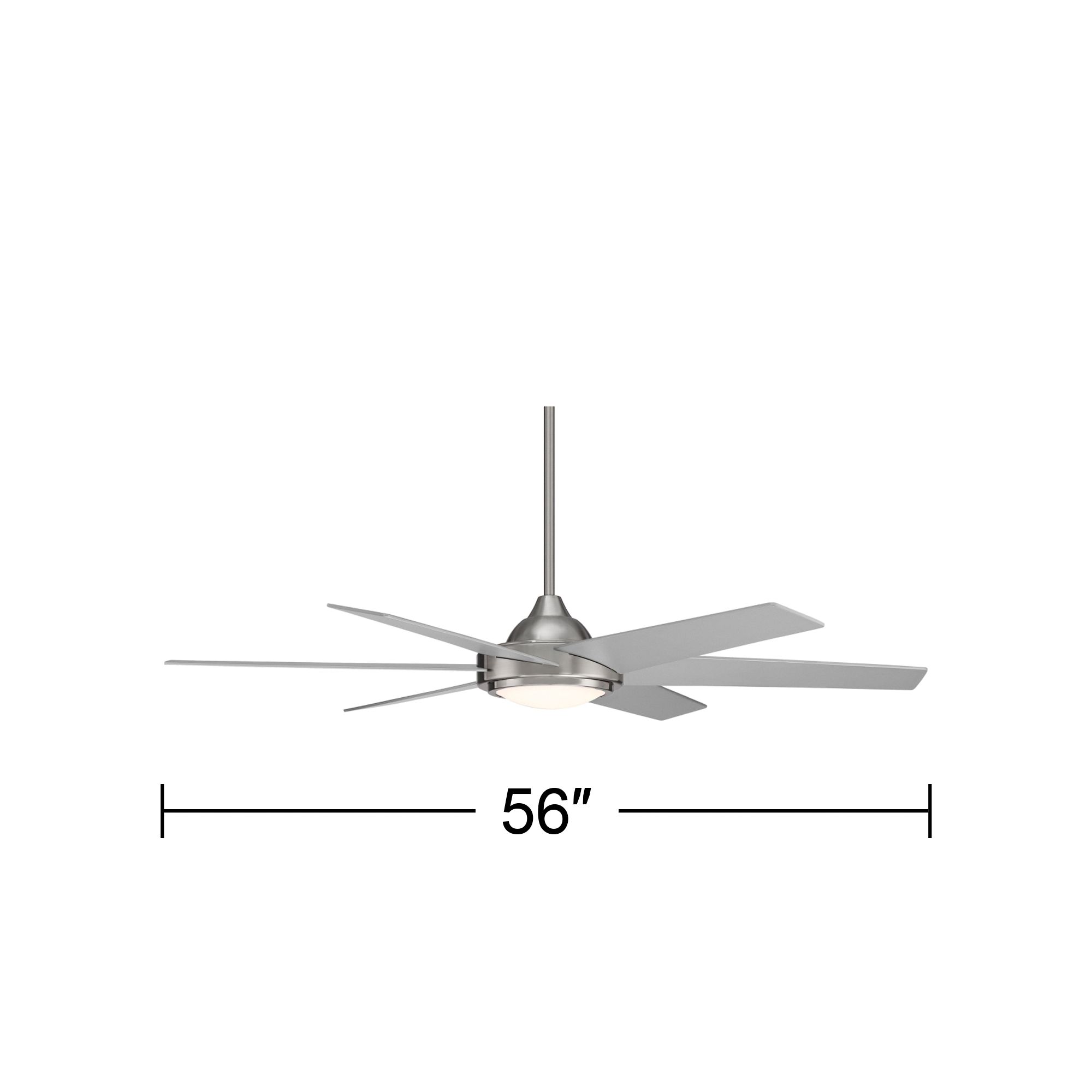 56" Casa Vieja Estate Silver LED Damp Ceiling Fan with Remote Control in scene