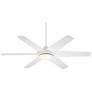 56" Casa Vieja Estate White LED Damp Ceiling Fan with Remote