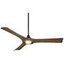 3_56" Casa Vieja Ethos Dark Walnut LED Damp Rated Remote Ceiling Fan