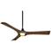 56" Casa Vieja Ethos Dark Walnut LED Damp Rated Remote Ceiling Fan