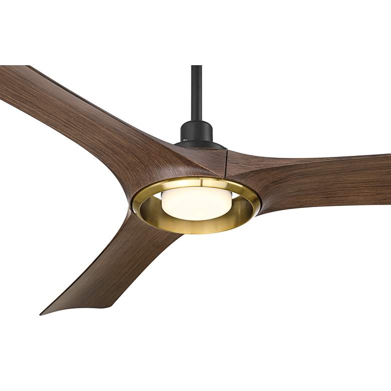 Image 3 56" Casa Vieja Ethos Dark Walnut LED Damp Rated Remote Ceiling Fan more views