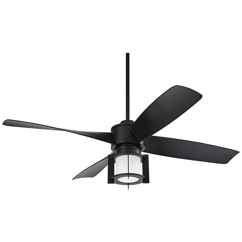 Image 2 56 inch Casa Vieja Grand Milano Black Damp LED Ceiling Fan with Remote
