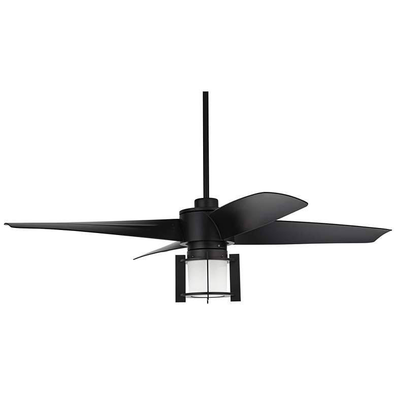 Image 5 56 inch Casa Vieja Grand Milano Black Damp LED Ceiling Fan with Remote more views