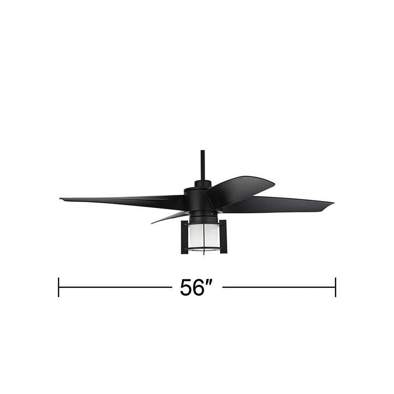 Image 7 56 inch Casa Vieja Grand Milano Black Damp LED Ceiling Fan with Remote more views